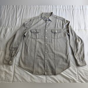 Mossimo Supply Co. Light Gray Casual Button-Down Shirt
